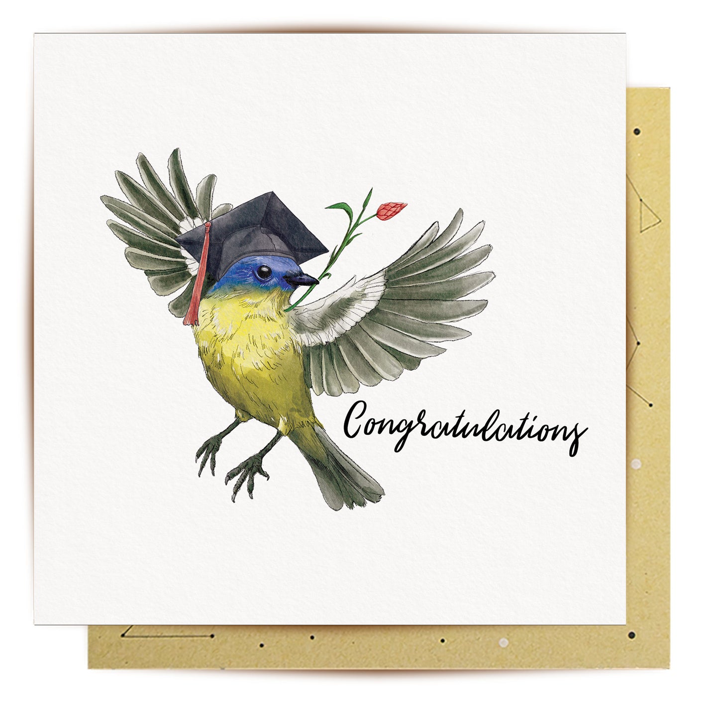 Greeting Card Graduation Bird