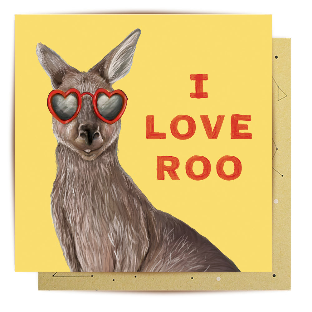 Greeting Card I love roo