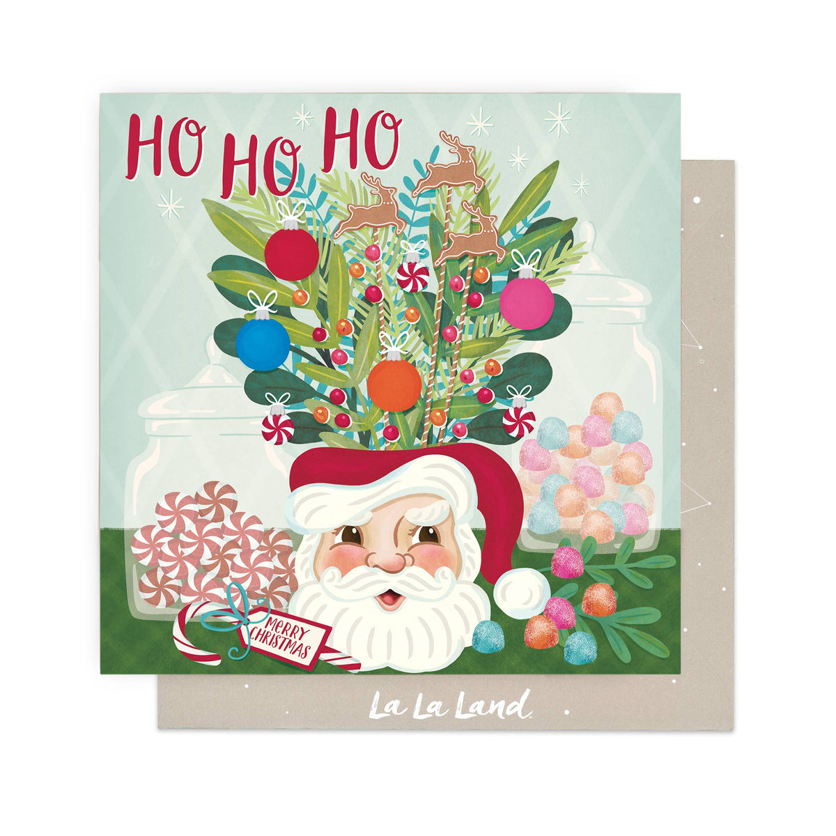 Greeting Card Santa Mug Bouquet