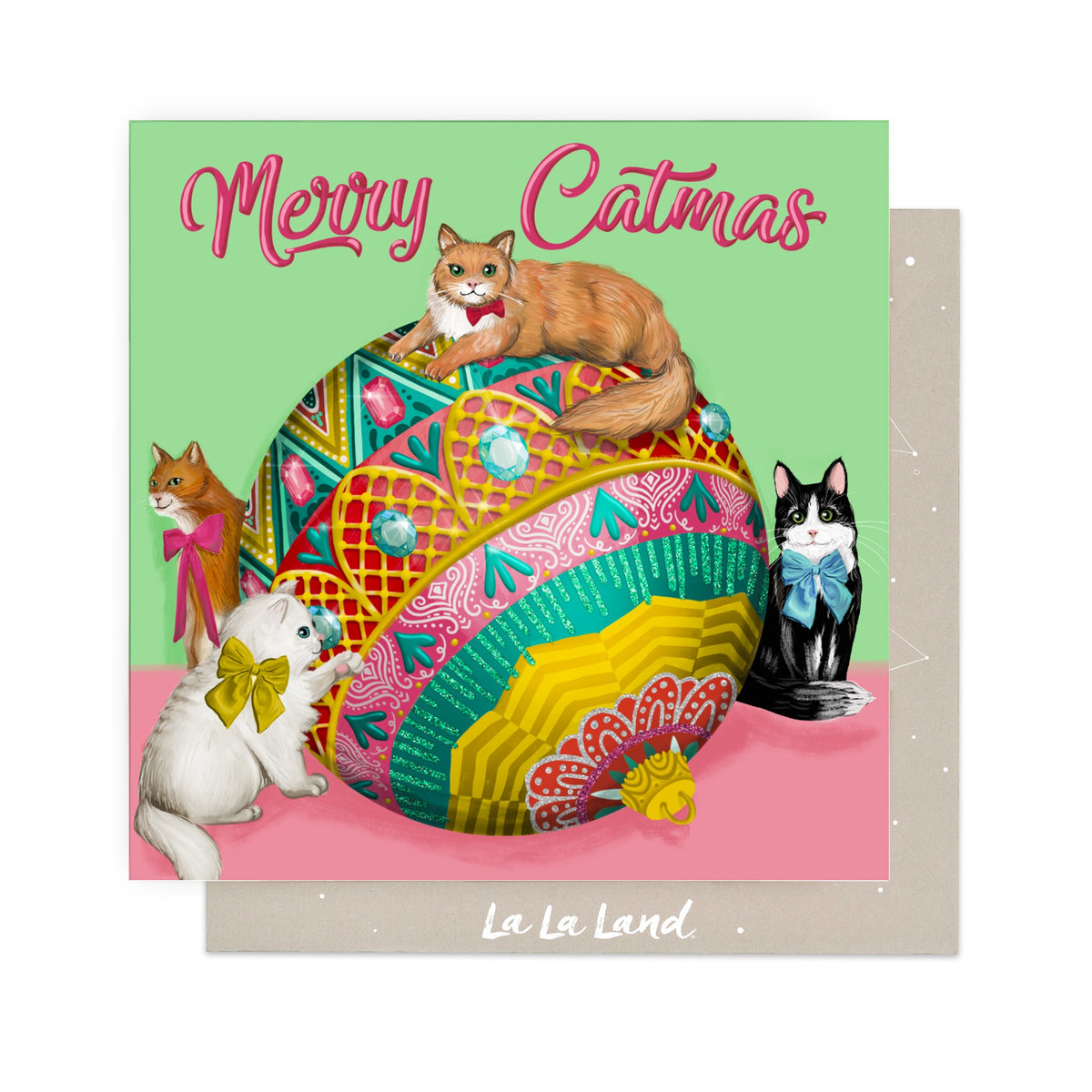 Greeting Card Bougie Christmas Bauble