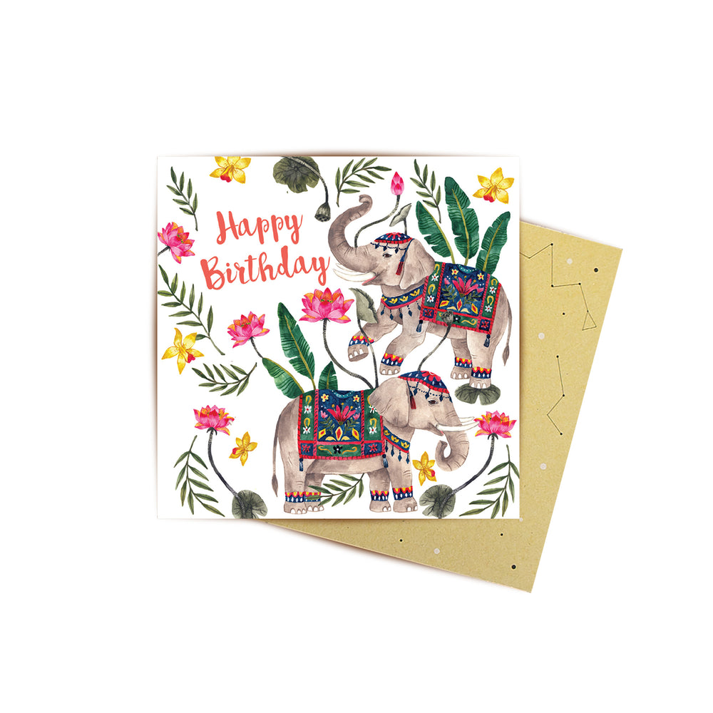 Mini Card Happy birthday Elephants