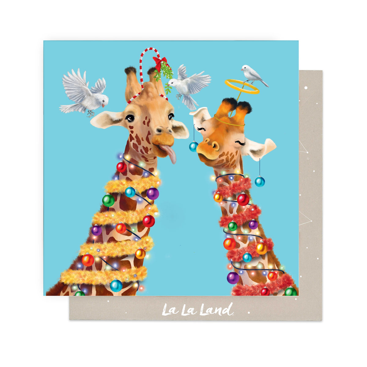 Greeting Card Christmas Giraffes