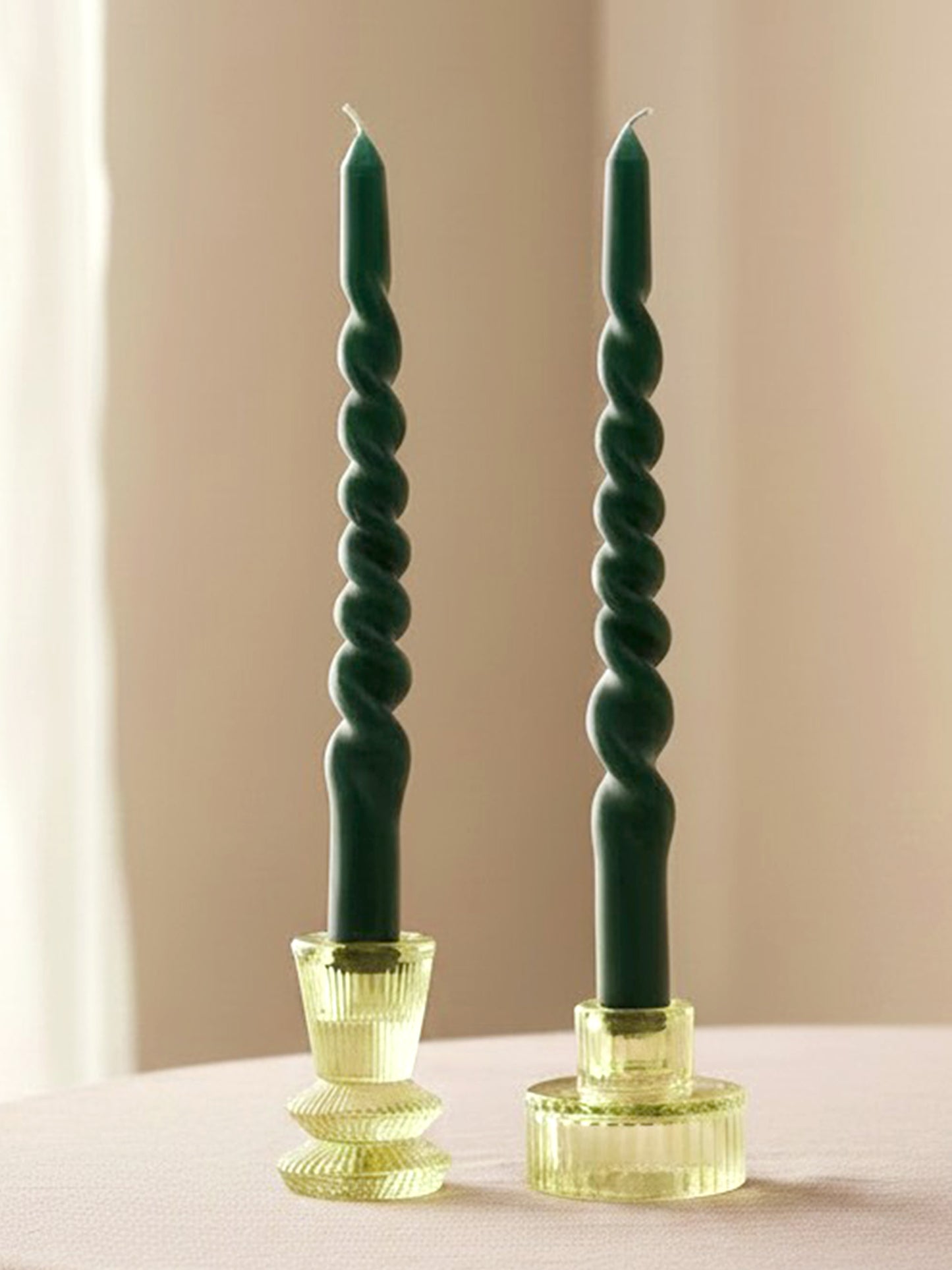 Spiral Taper Candle Foliage Green