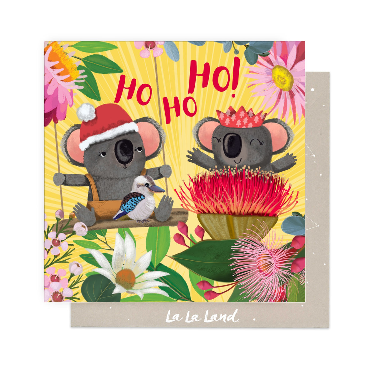 Greeting Card Festive Koalas