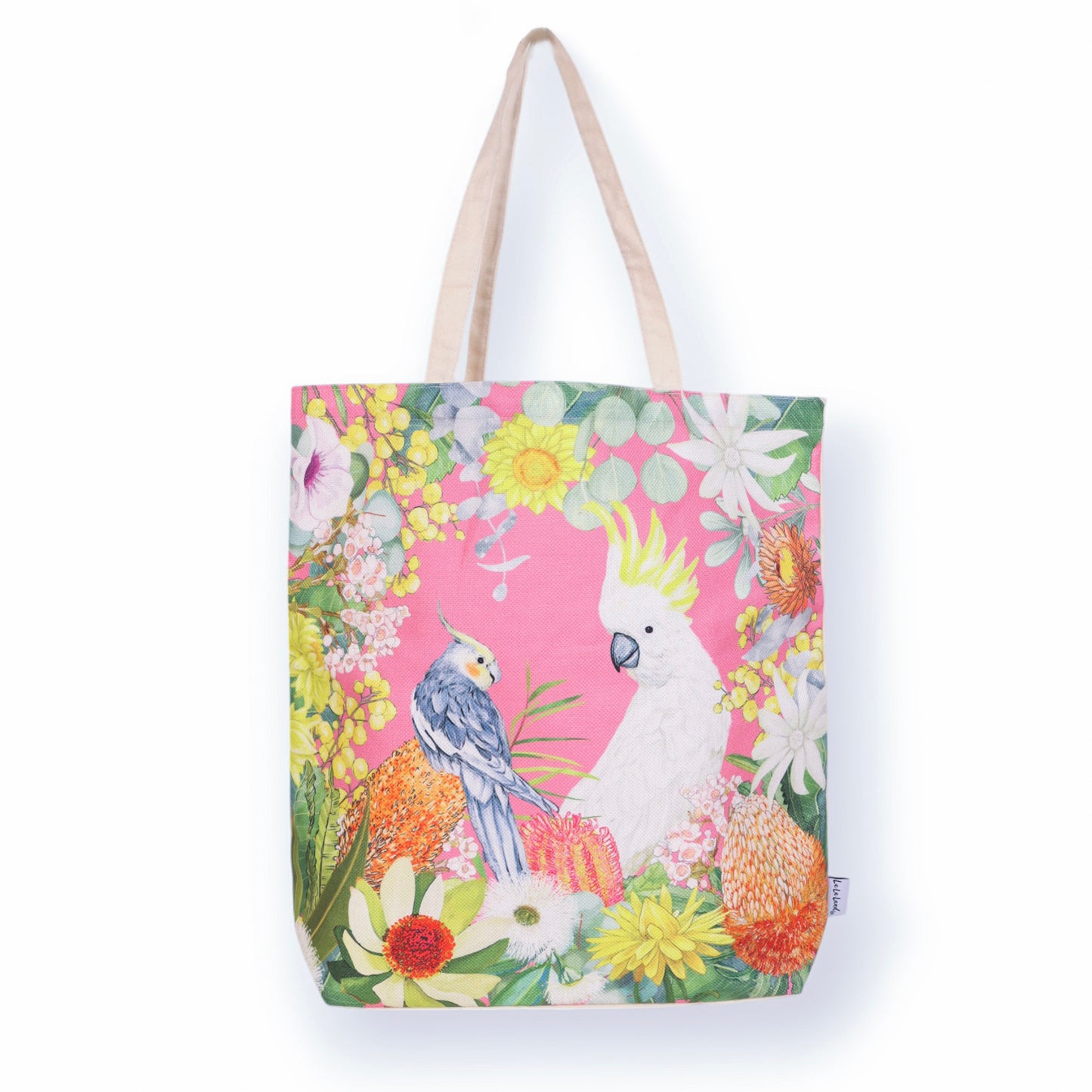 Shopping Tote Australian Wildflowers Cockatoo