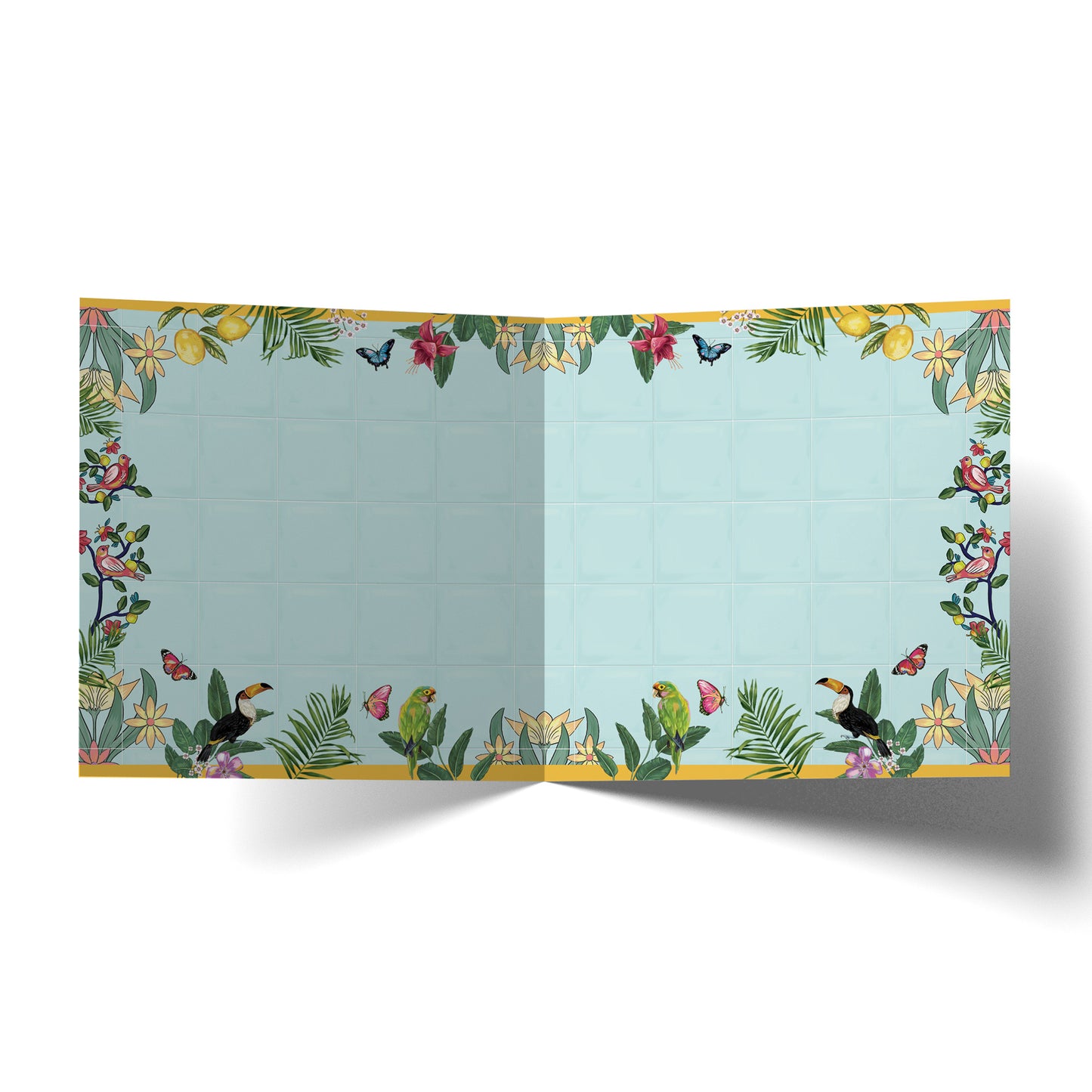 Greeting Card Mexican Folklore Blue Tiles