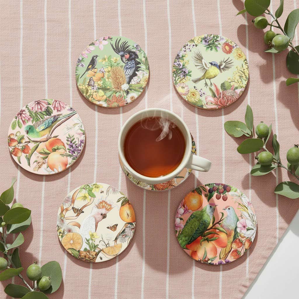Coaster Set Birds Of Australia