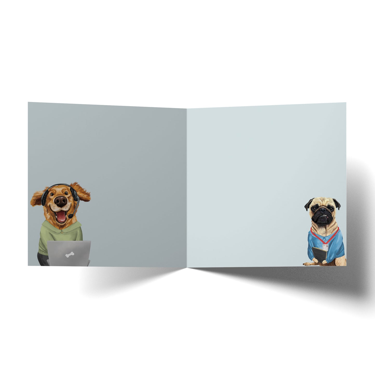 Greeting Card Dogs Leaving