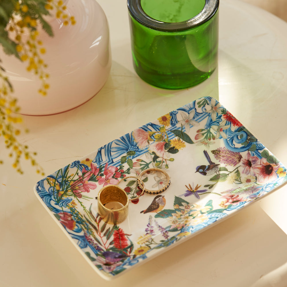 Rectangle Trinket Tray Enchanted Garden