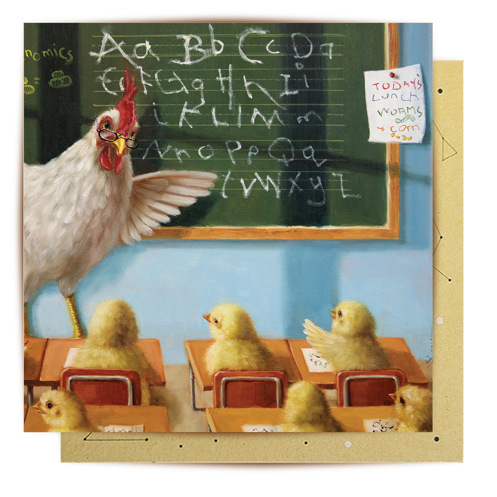 Greeting Card Rooster Teacher