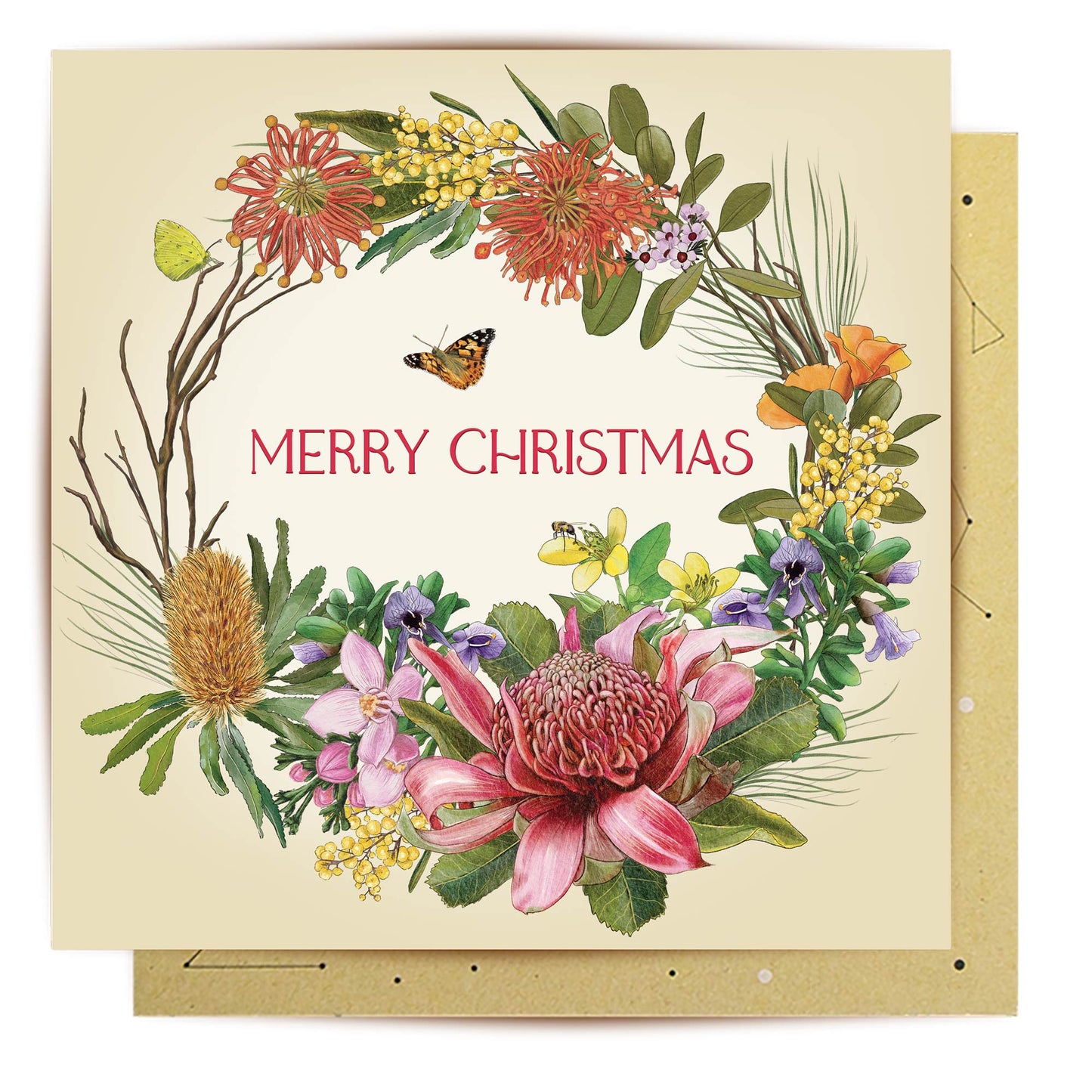 Greeting Card Botanical Blooms Wreath