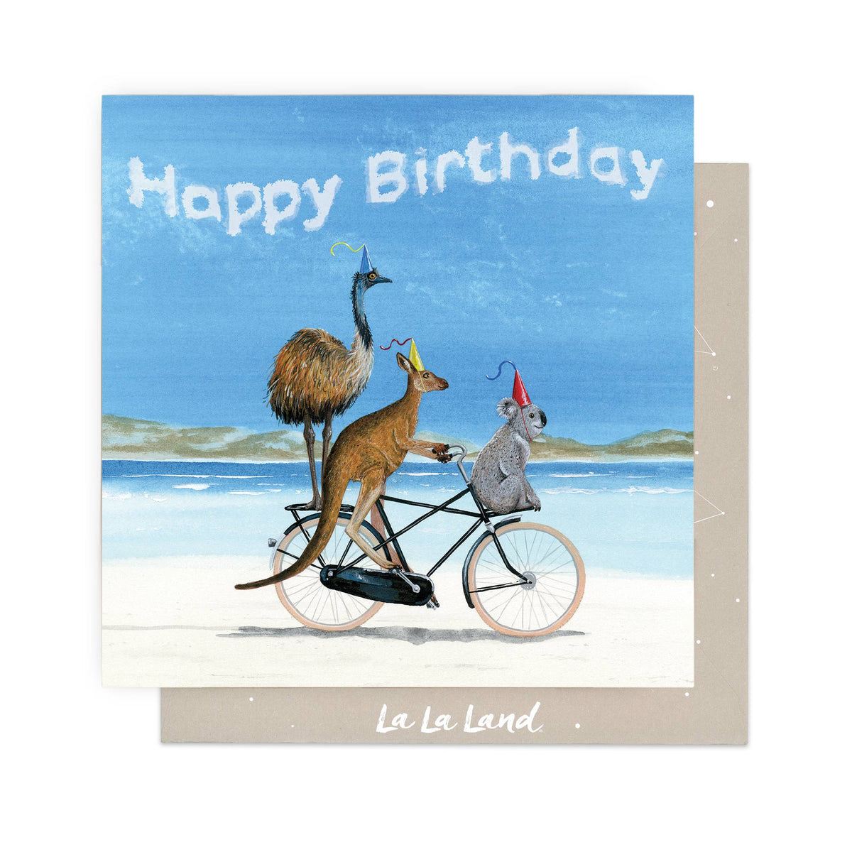 Greeting Card Birthday Beach Bike