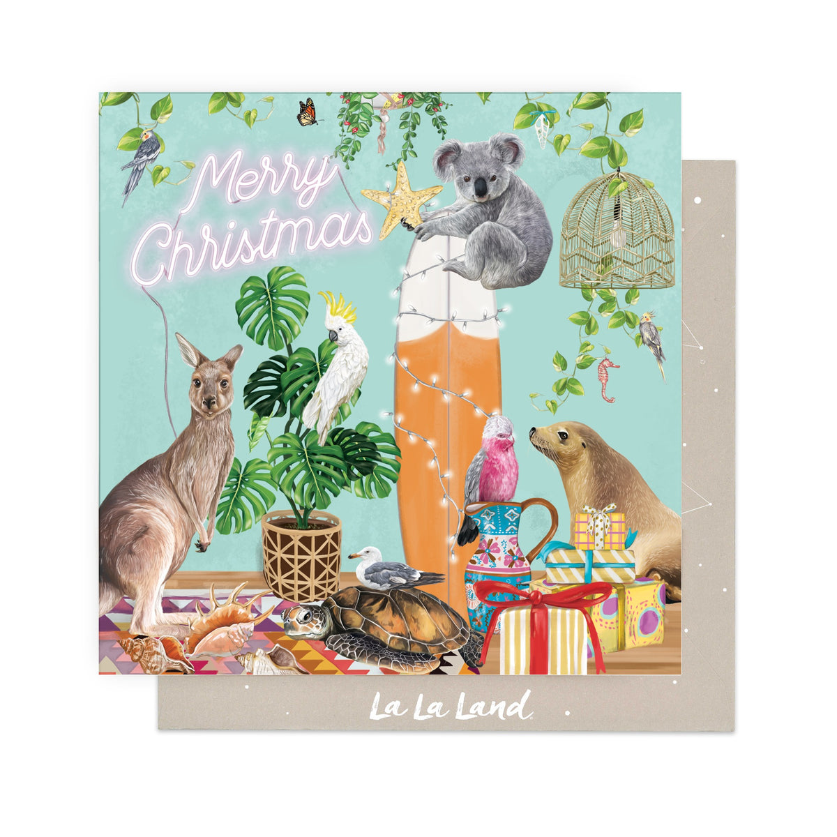 Greeting Card Merry Christmas Coastal Abode