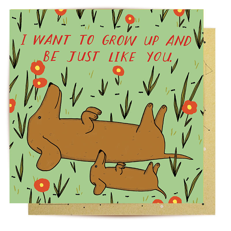 Greeting Card Daschund Dad