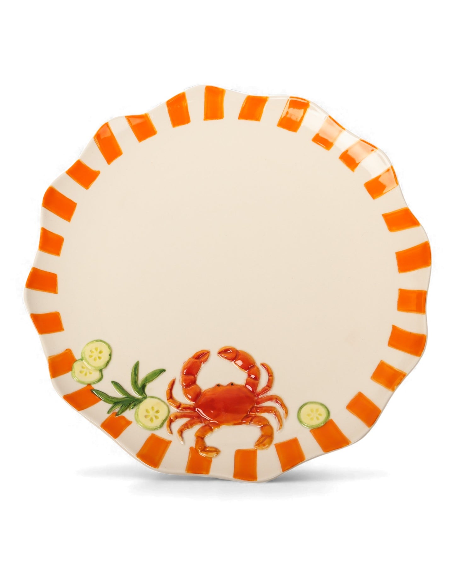 Seaview Stoneware Crab Dinner Plate