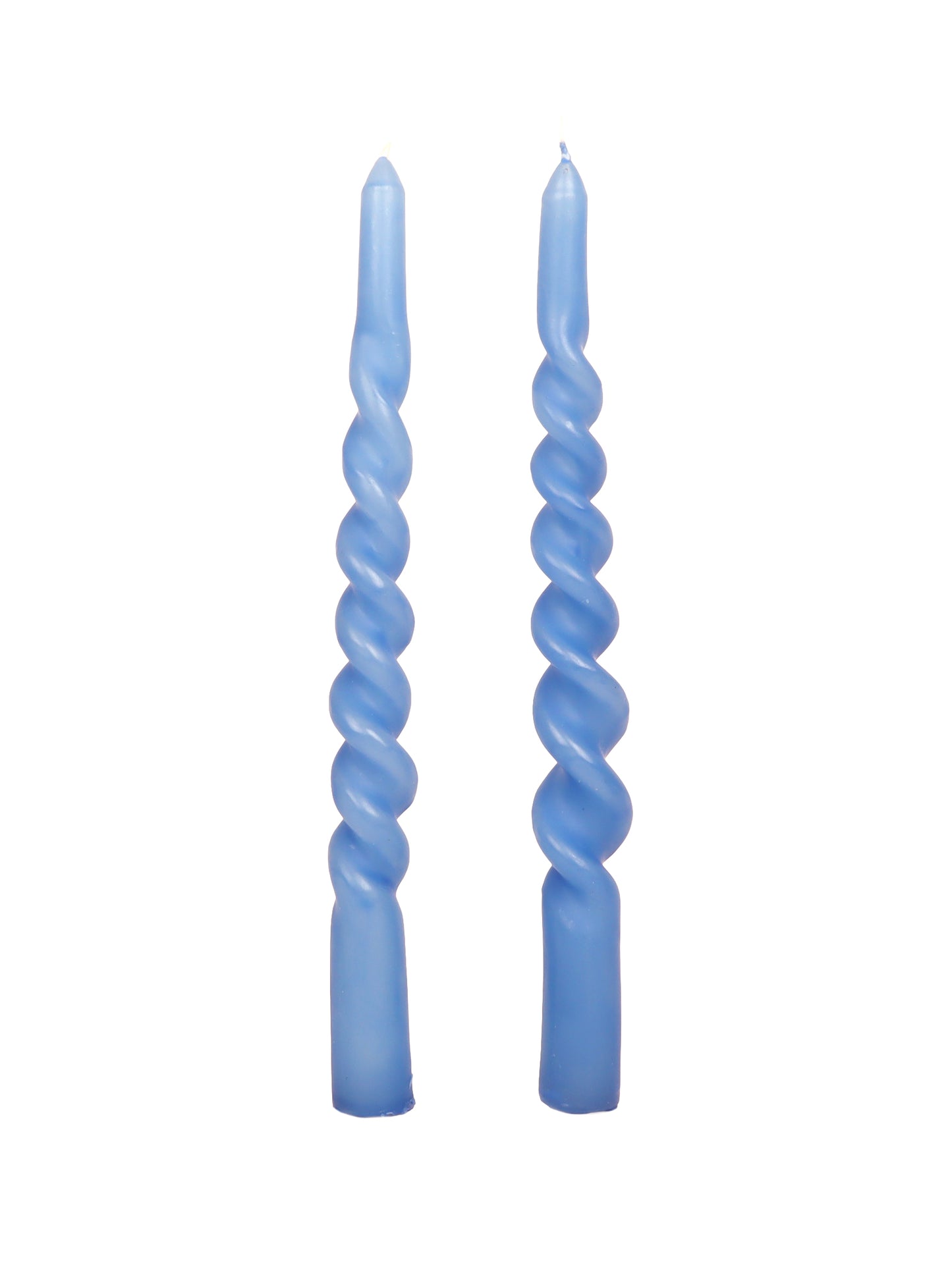 Spiral Taper Candle Cerulean Blue