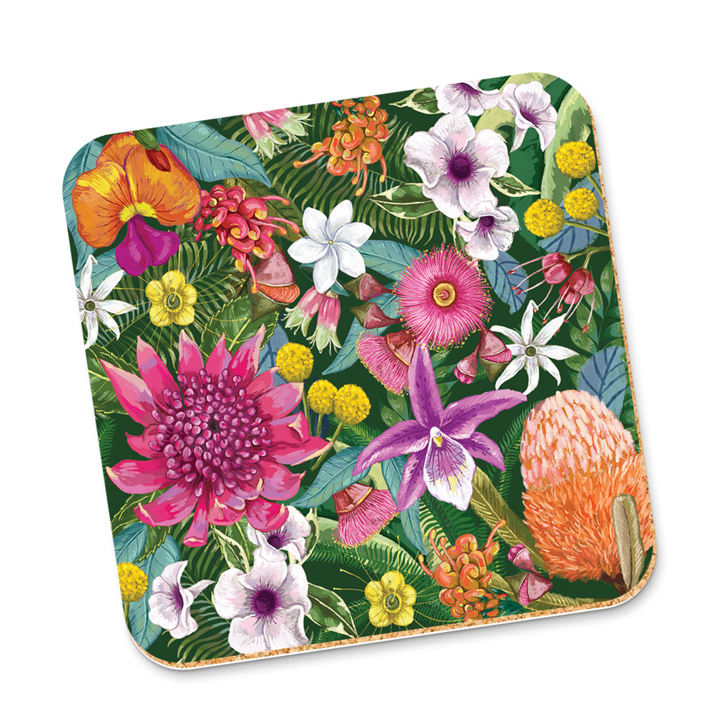 Corky Coaster Tropicana Australiana Flowers