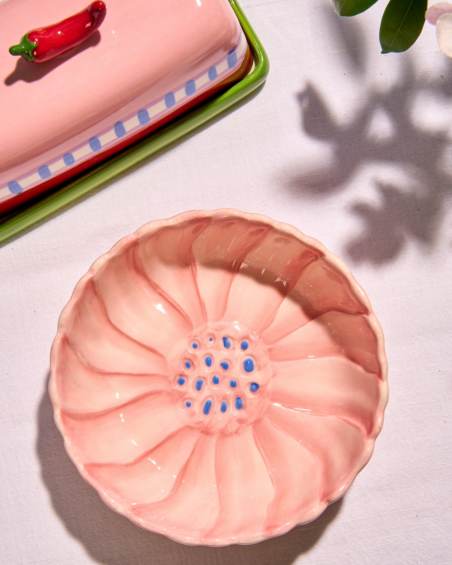 Blush Stoneware Flower Bowl
