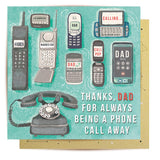Greeting Card Dad Phones