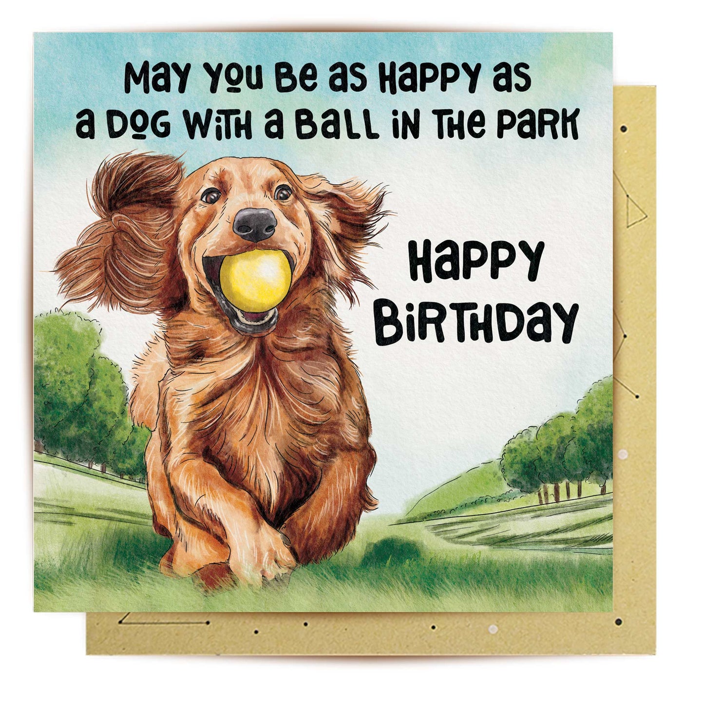 Greeting Card A Dog With A Ball