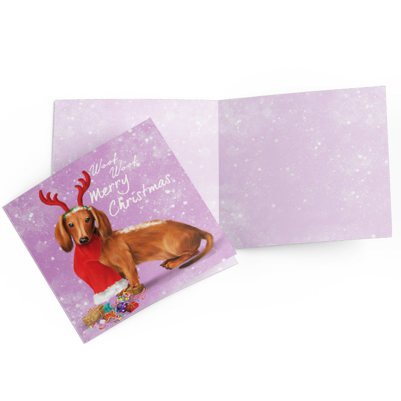 Greeting Card Christmas Daschund