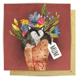 Greeting Card Cat In A Bouquet