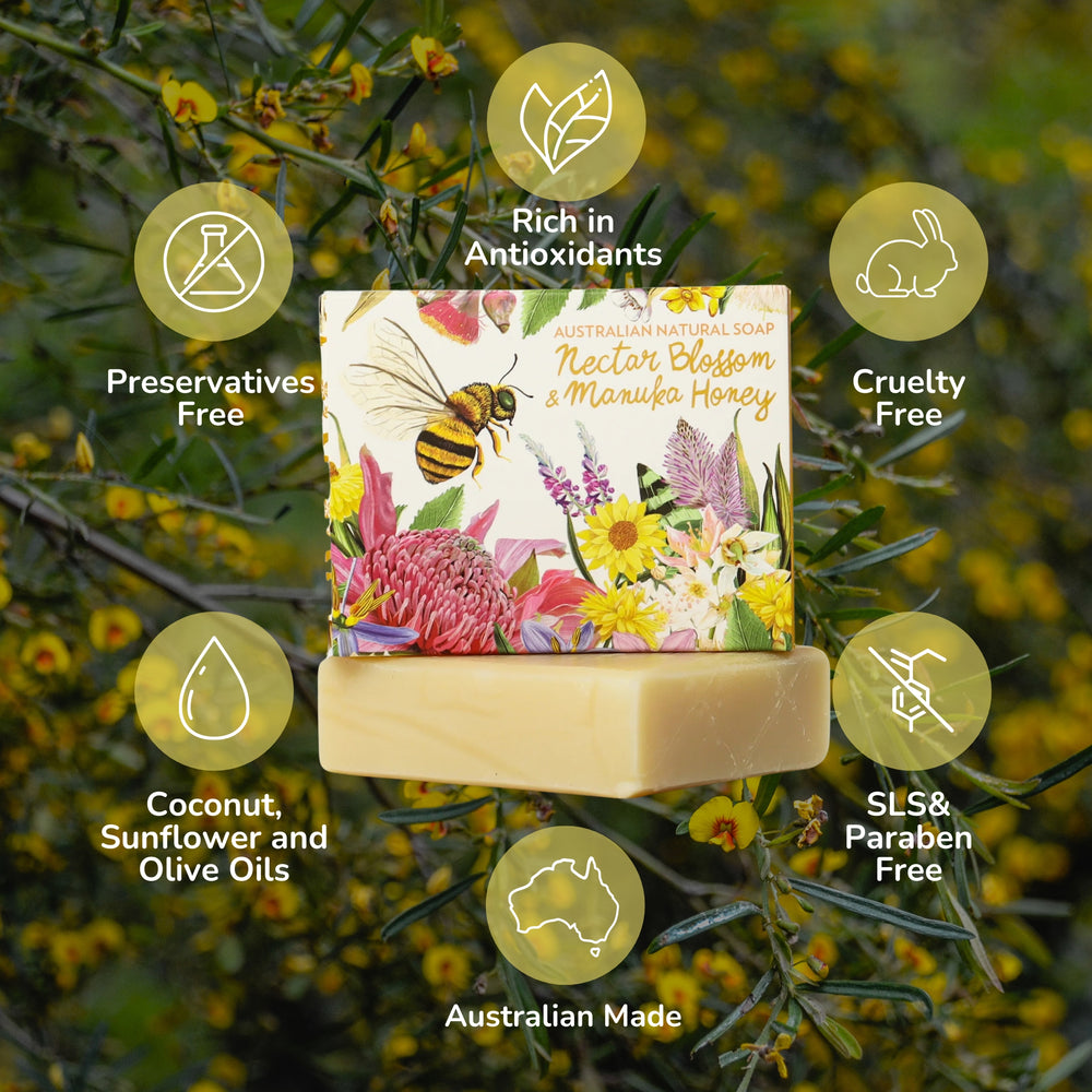 
                      
                        Australian Natural Soap Nectar Blossom and Manuka Honey
                      
                    