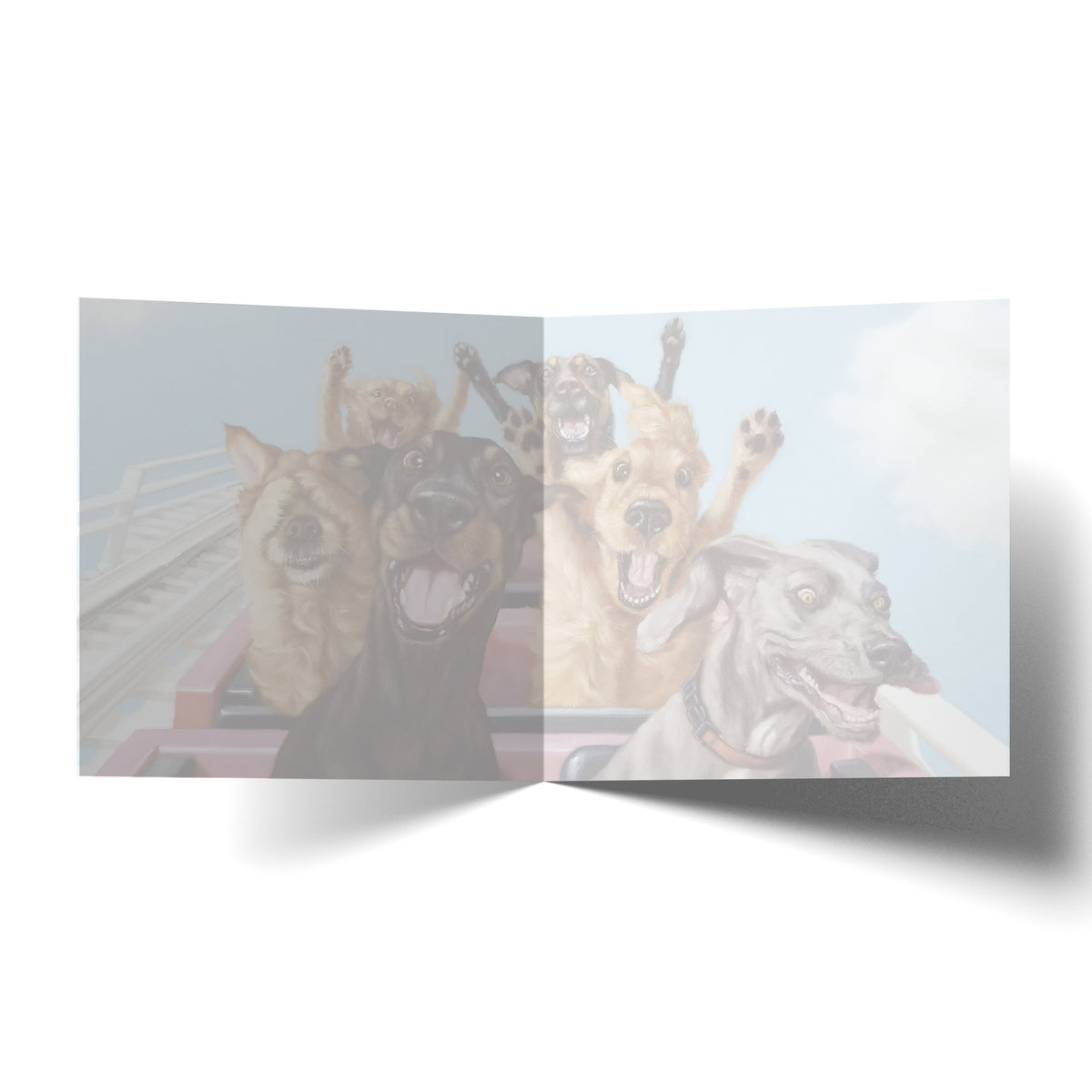Greeting Card Rollercoaster Dogs