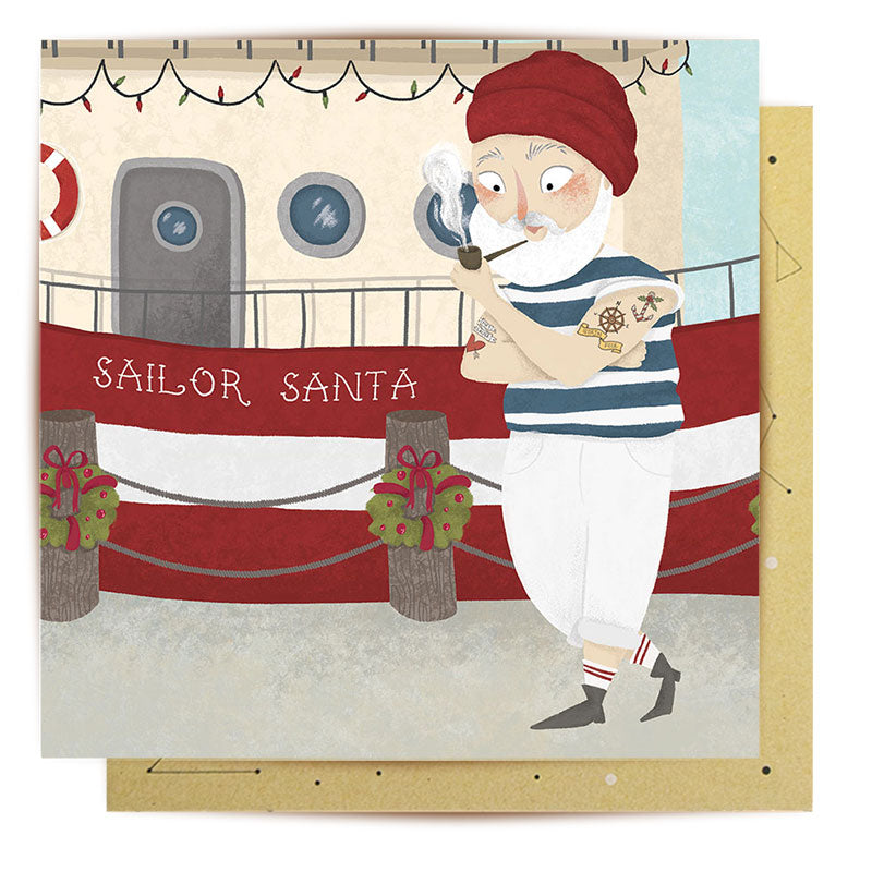 Mini Card Modern Sailor Santa