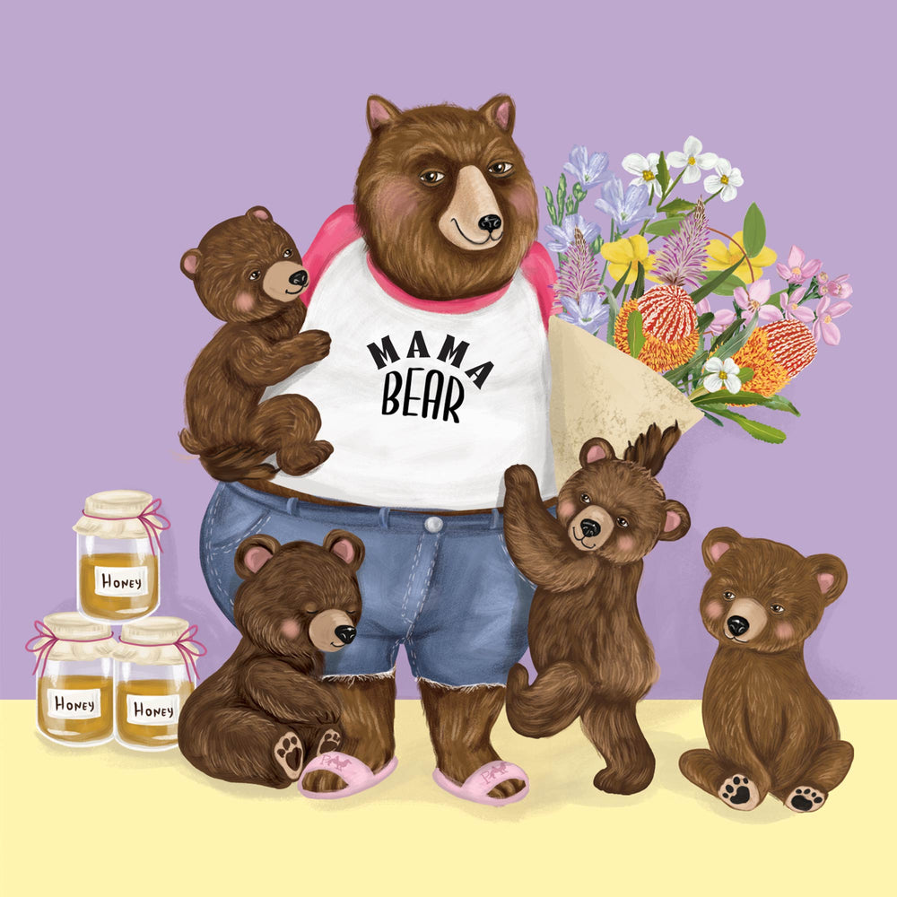 
                      
                        Greeting Card Mama Bear And Kids
                      
                    