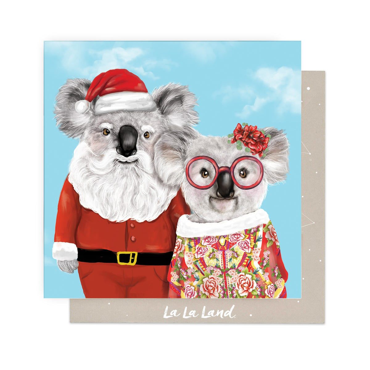 Greeting Card   Mr & Mrs Claus Koalas