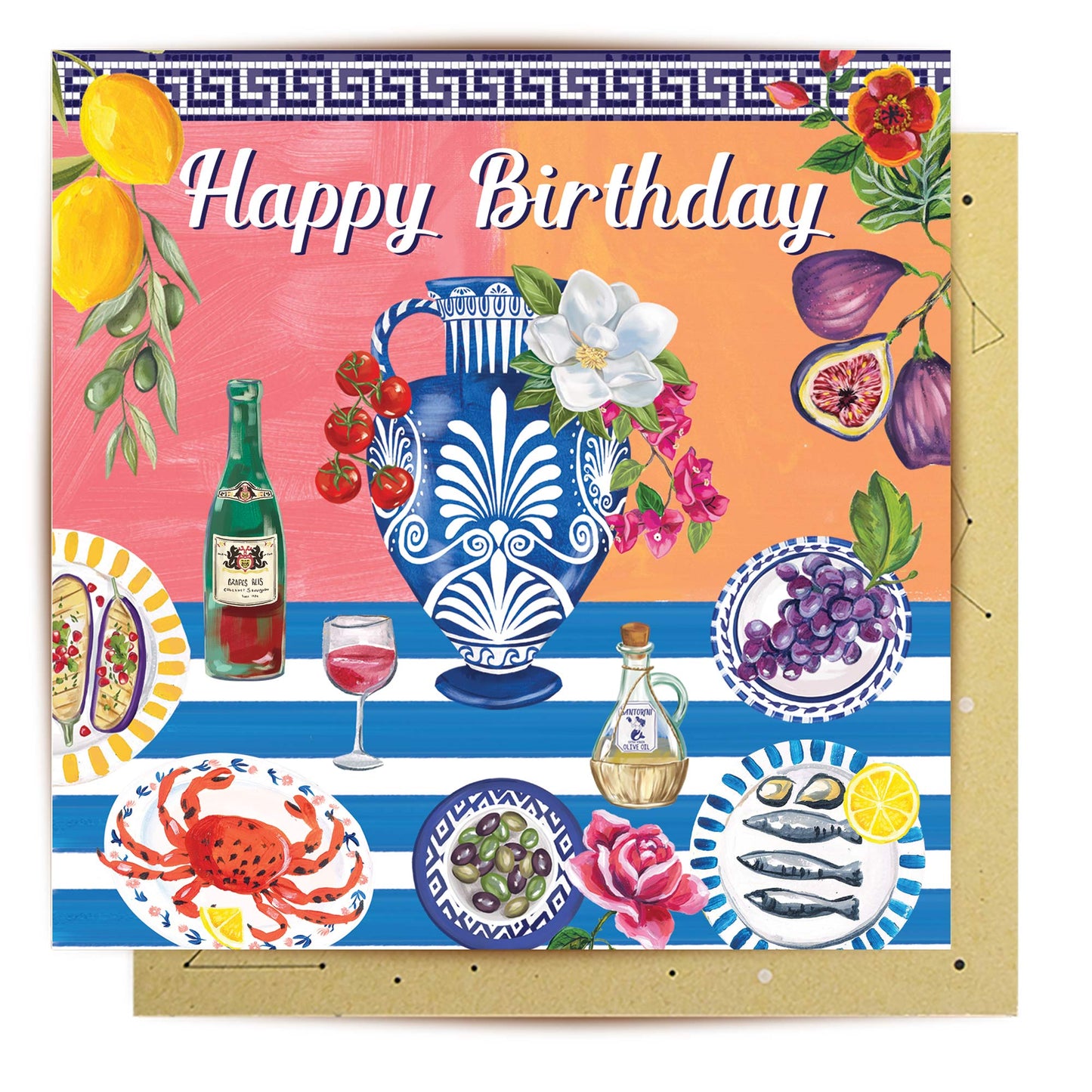 Greeting Card Mediterranean Birthday