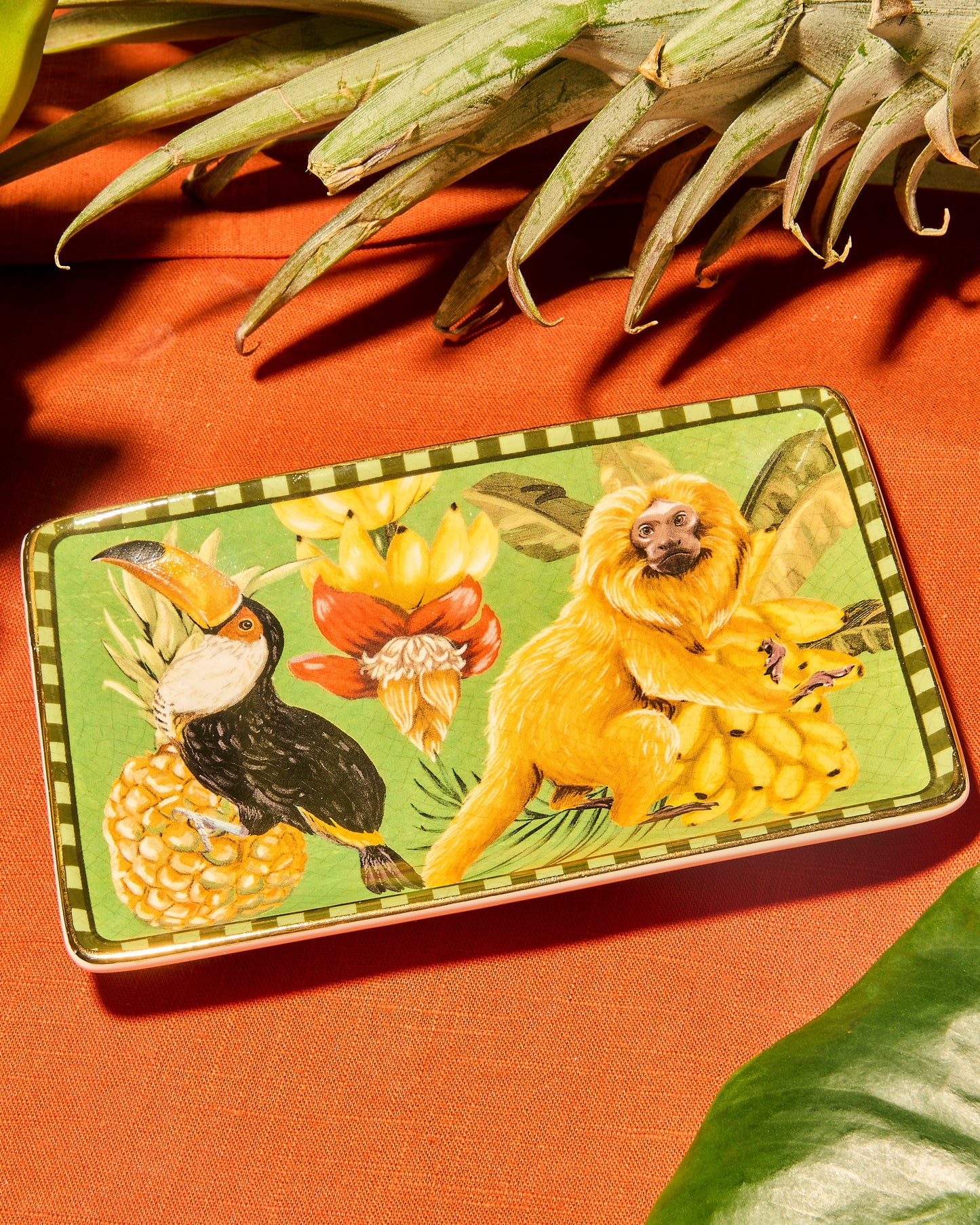 Rectangle Trinket Tray Brazilian Summer Monkey