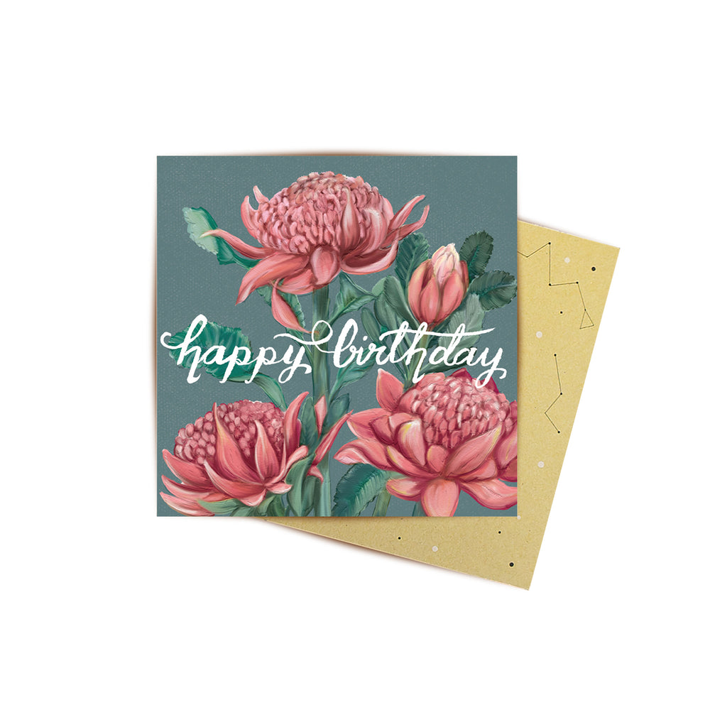 
                      
                        Mini Card Happy Birthday Waratah
                      
                    