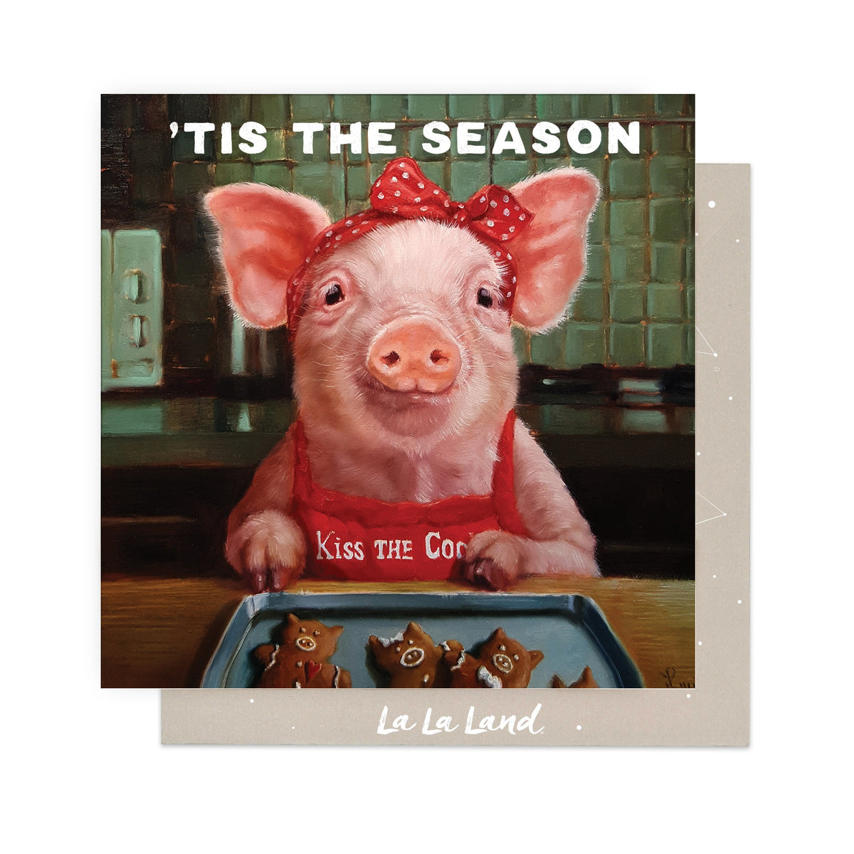 Greeting Card Baking Christmas Pig