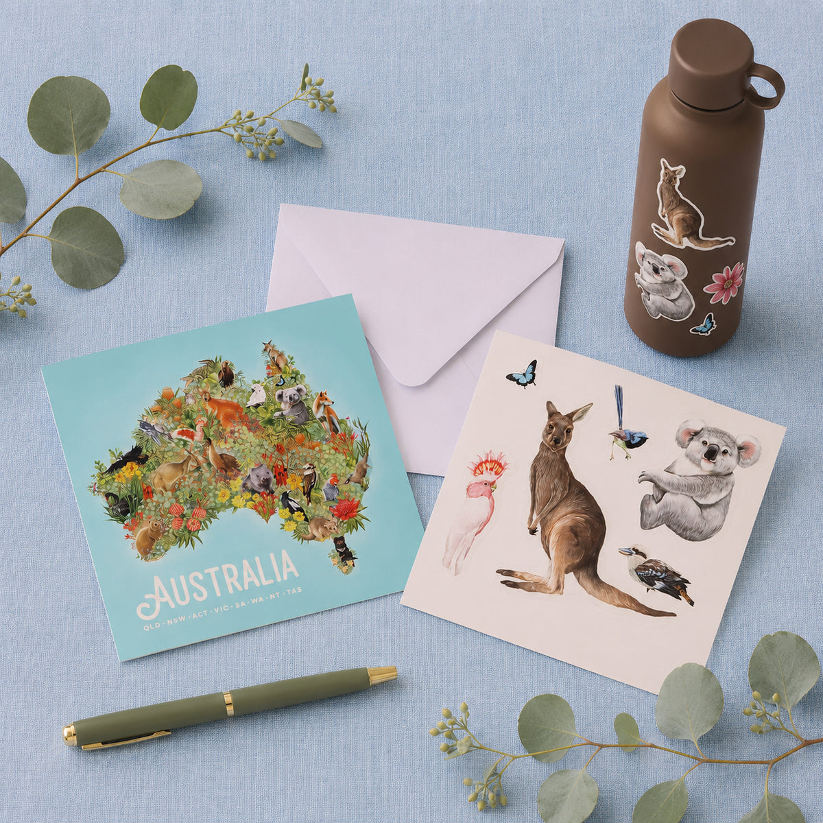 Sticker Card G'Day Australia Map