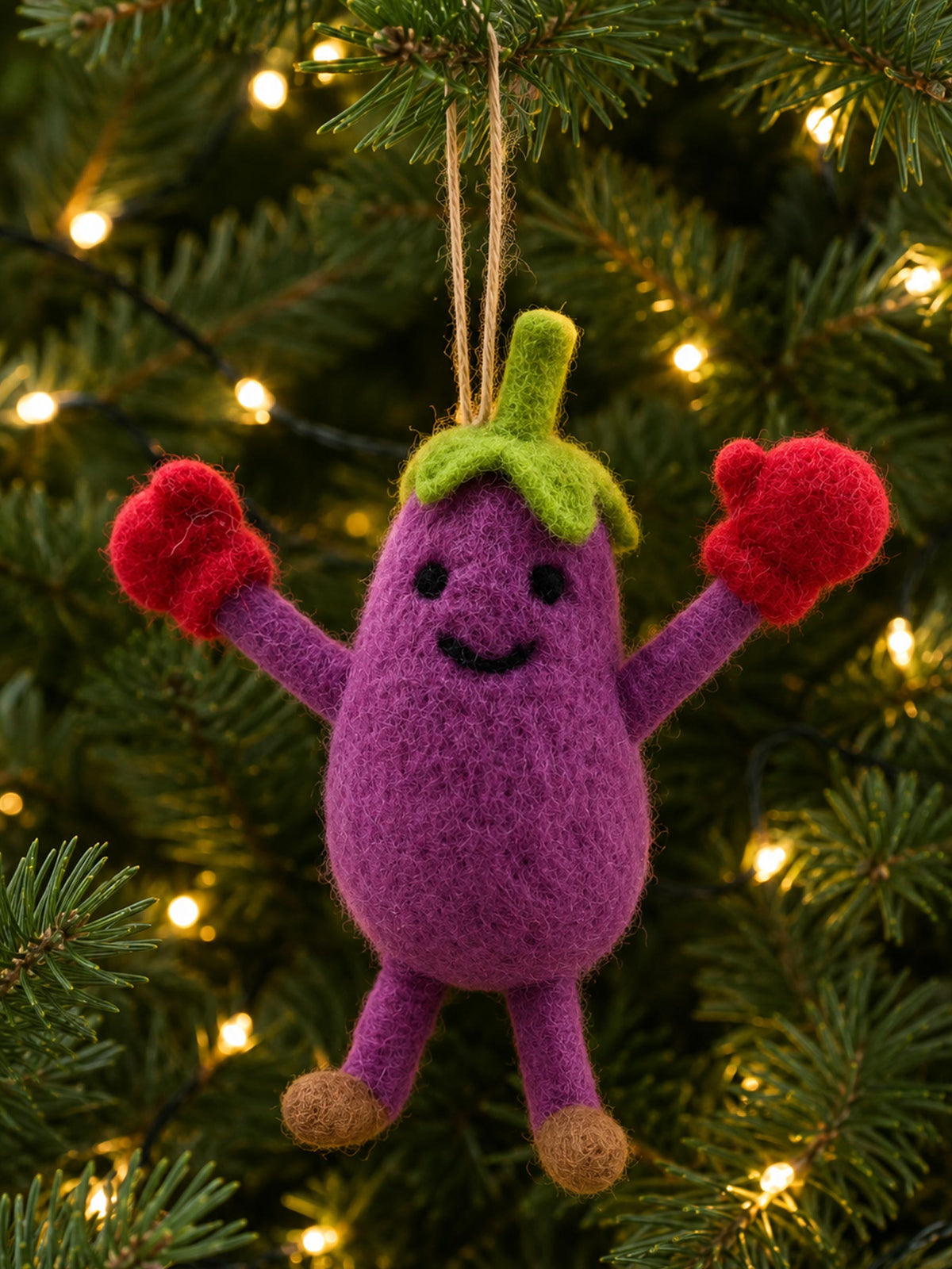 Felt Ornament Eggplantio
