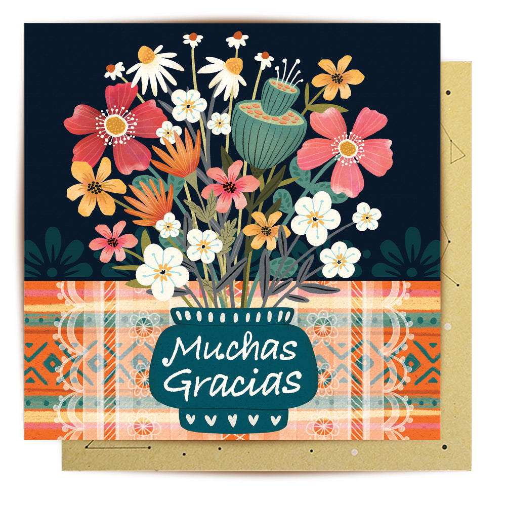 
                      
                        Greeting Card Muchas Gracias Bouquet
                      
                    