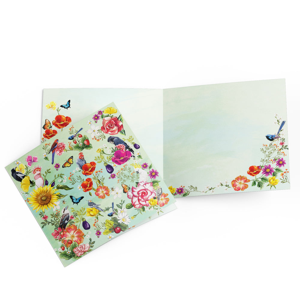 Greeting Card Secret Garden Birds