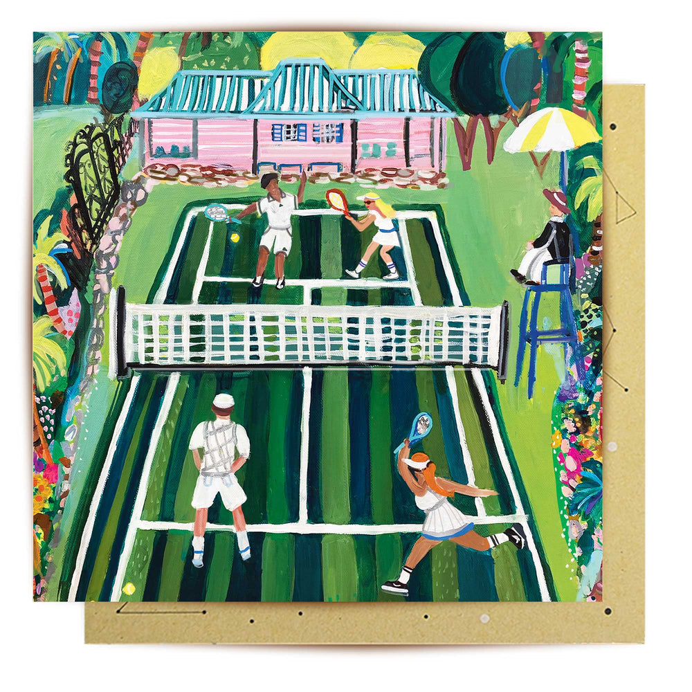 Greeting Card Tennis Doubles