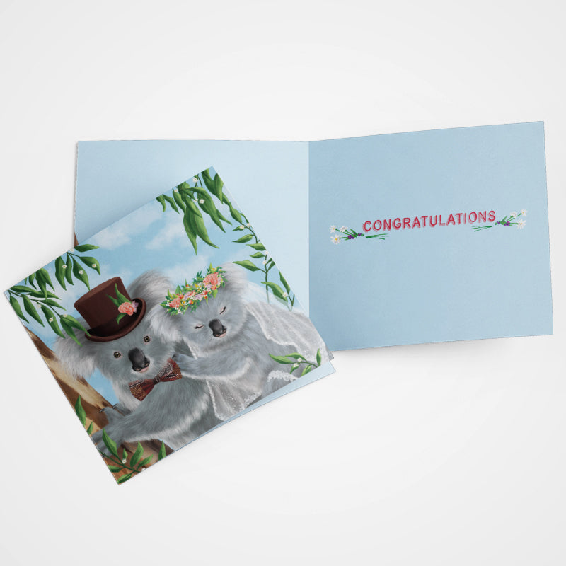 Greeting Card Koala Wedding