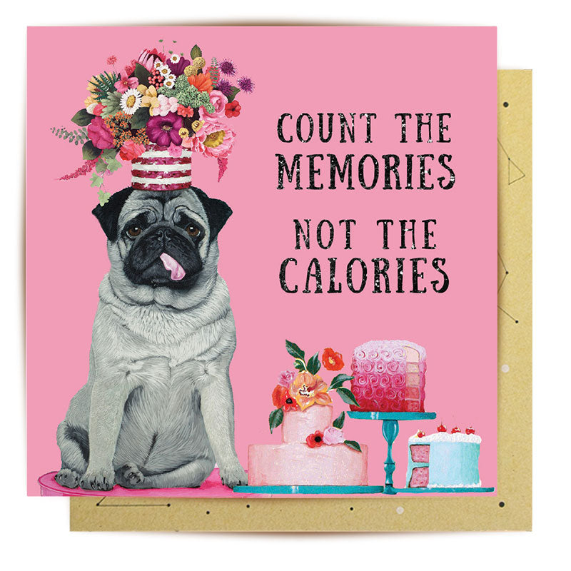 Greeting Card  Calorie Counter Pug