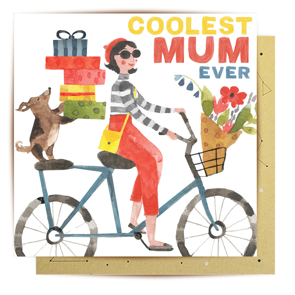 Greeting Card Coolest Riding Mum