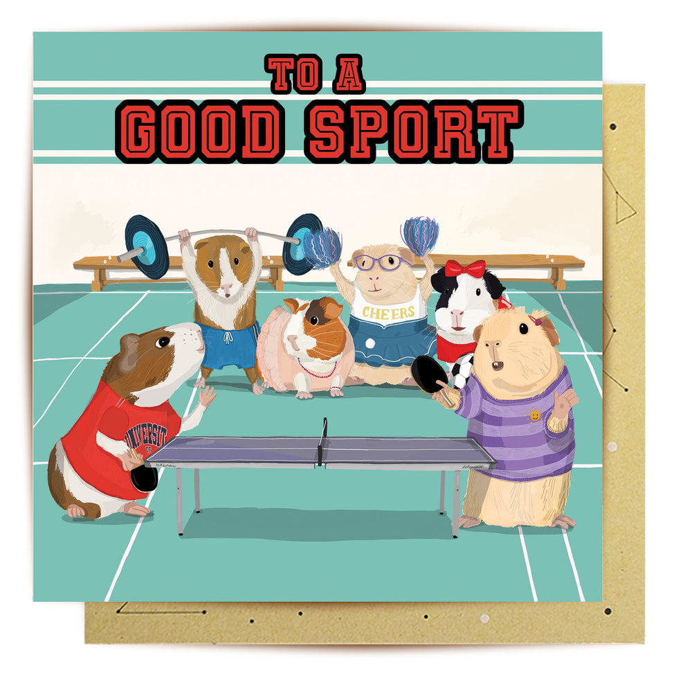 
                      
                        Greeting Card Guinea Pigs Badminton
                      
                    