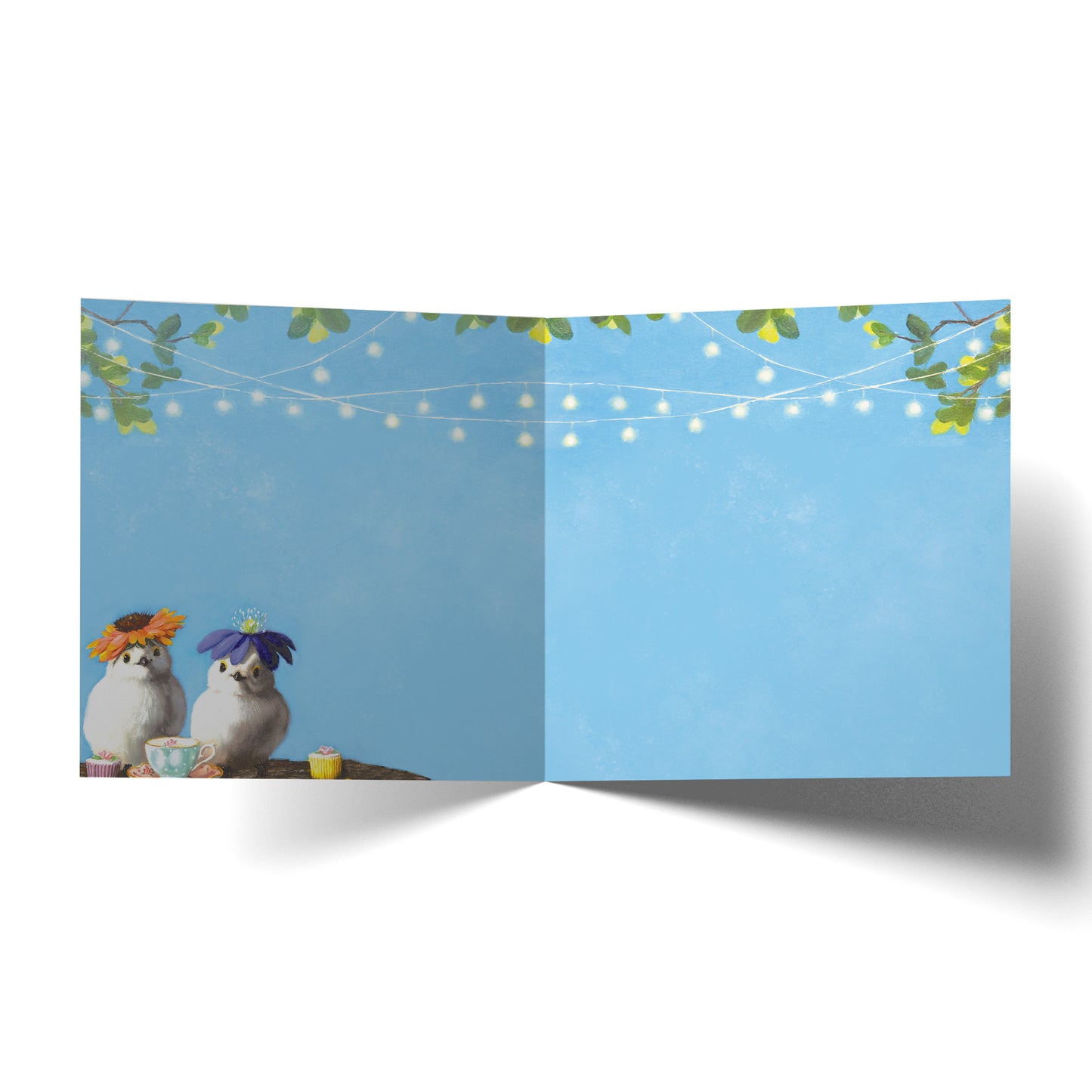 Greeting Card Flower Hat Birds