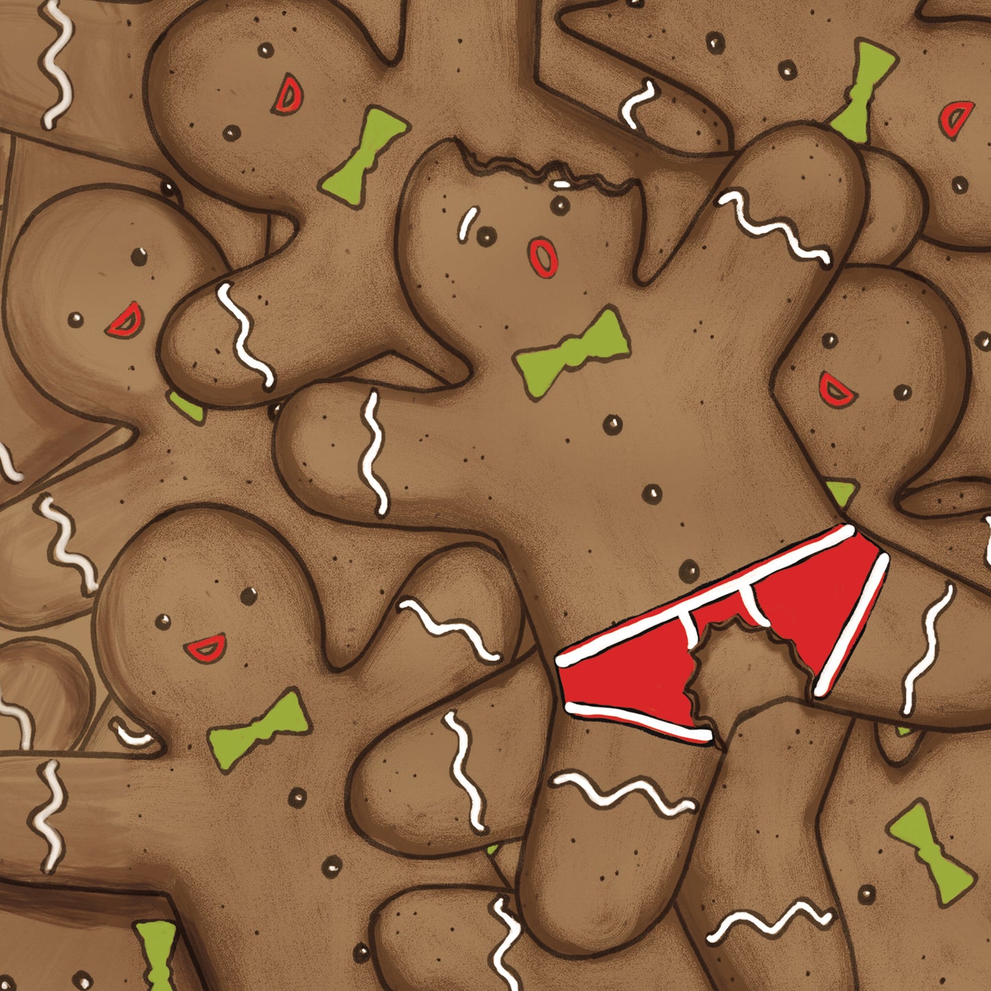 Greeting Card Naughty Gingerbread