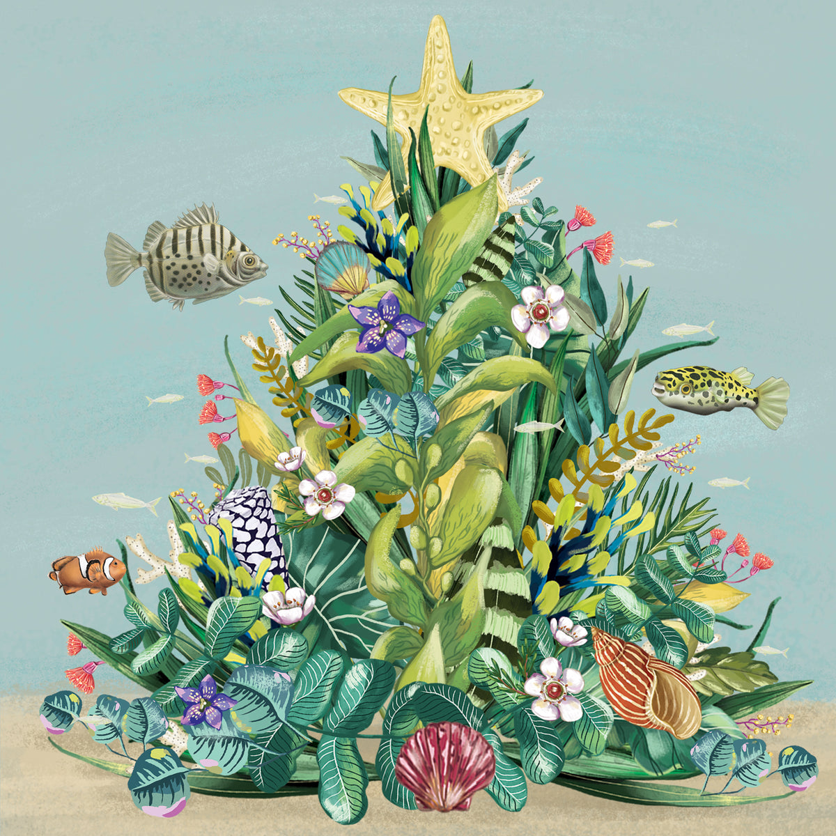 Greeting Card Oceanic Paradiso Tree