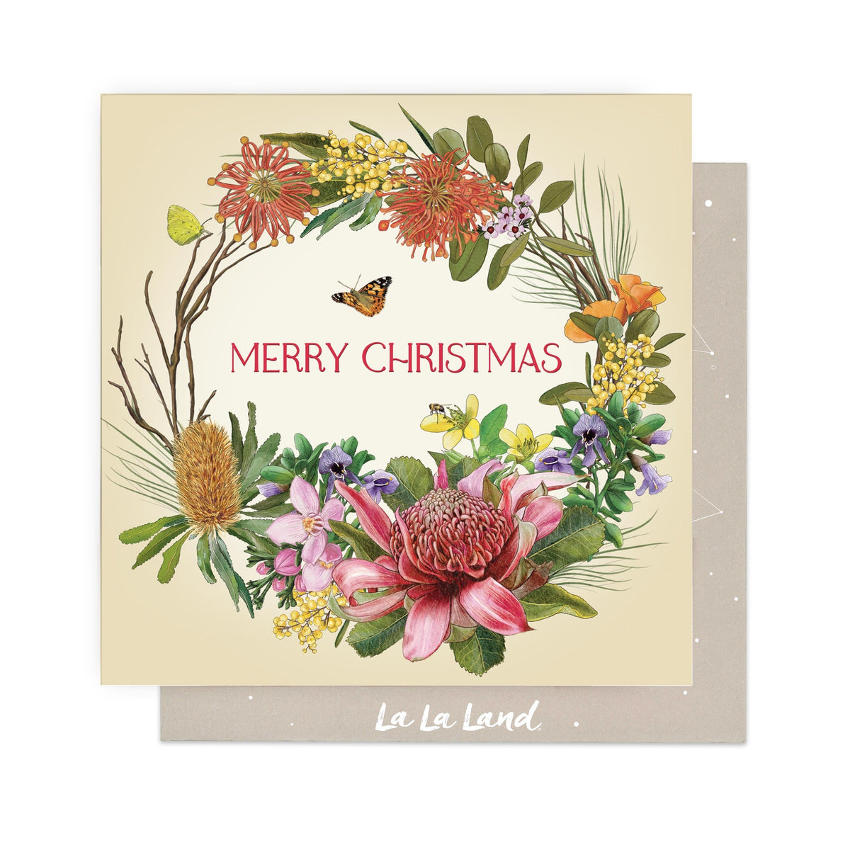 Greeting Card Botanical Blooms Wreath