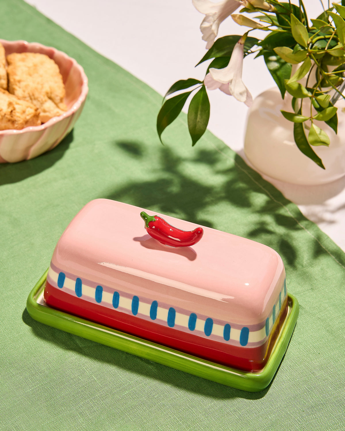 Seaview Stoneware Hot Chilli Butter Dish
