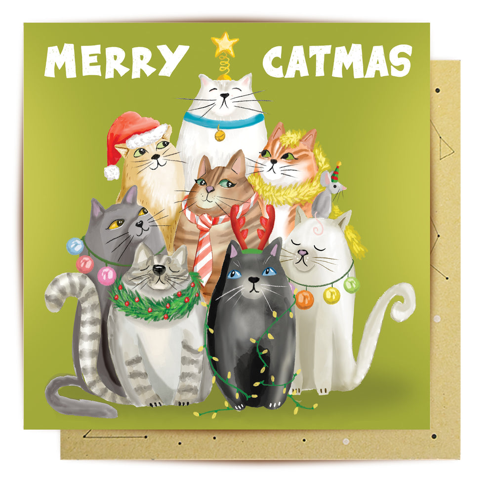 Greeting Card Merry Catmas Cutie